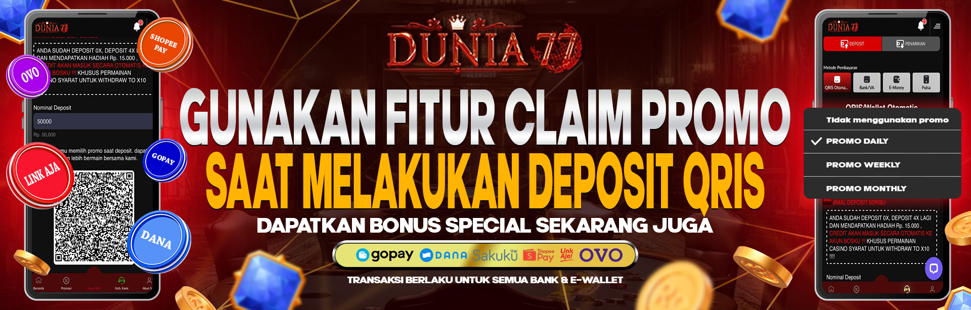 BONUS HARIAN HINGGA BULANAN